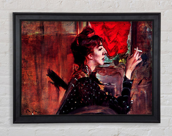 Giovanni Boldini The Red Curtain Framed Print