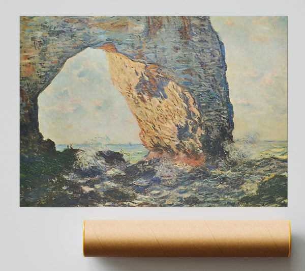 Monet The Rocky Cliffs Of Etretat La Porte Man 1 Print