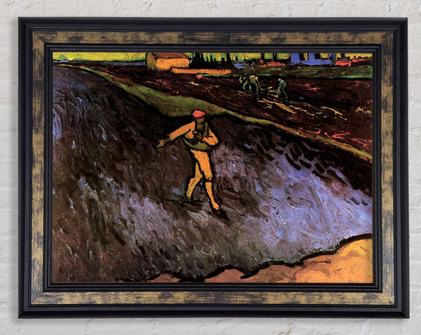 Van Gogh The Sower With The Outskirts Of Arles In The Background Framed Print