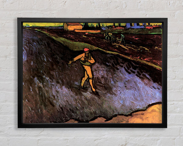 Van Gogh The Sower With The Outskirts Of Arles In The Background Framed Print
