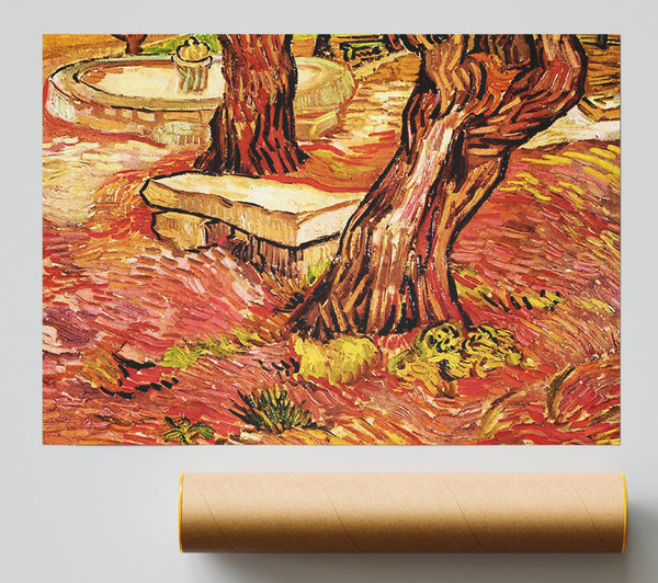 Van Gogh The Stone Bench In The Garden Of Saint-Paul Hospital Giclee Print