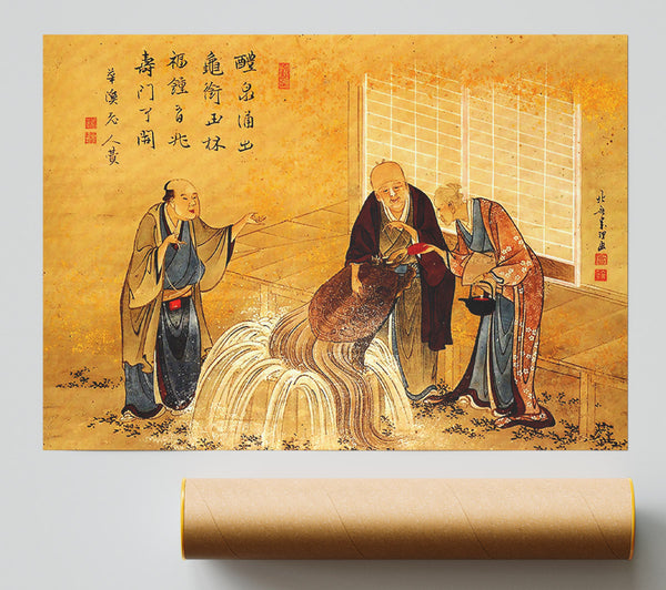 Hokusai The Thousand Years Turtle Print