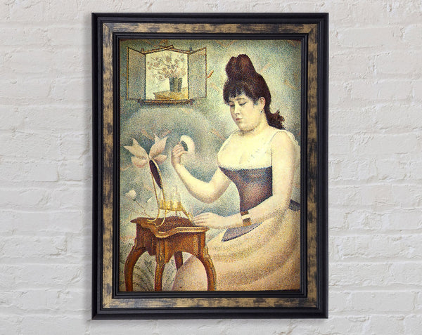 Seurat The Woman With The Powder Puff Framed Print