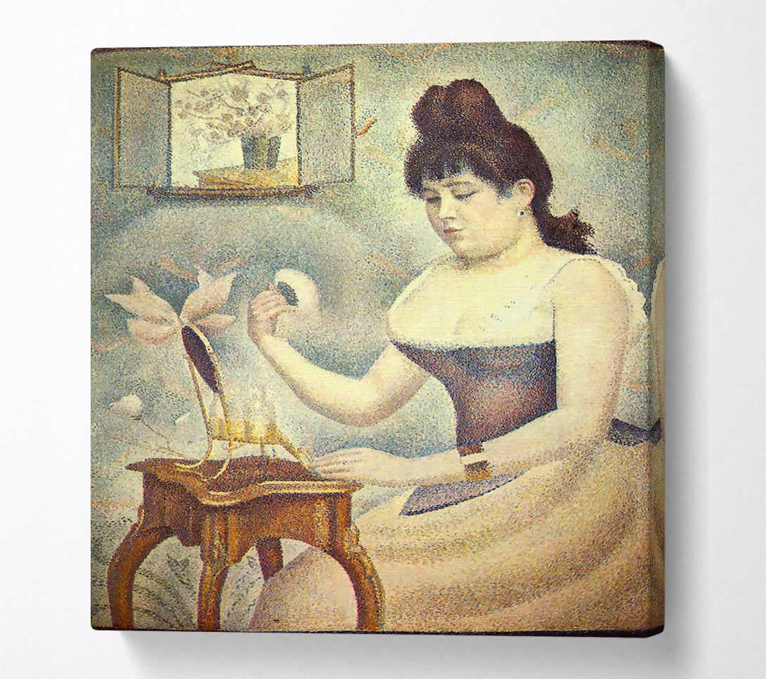  A Canvas Print of Seurat The Woman With The Powder Puff Canvas Print