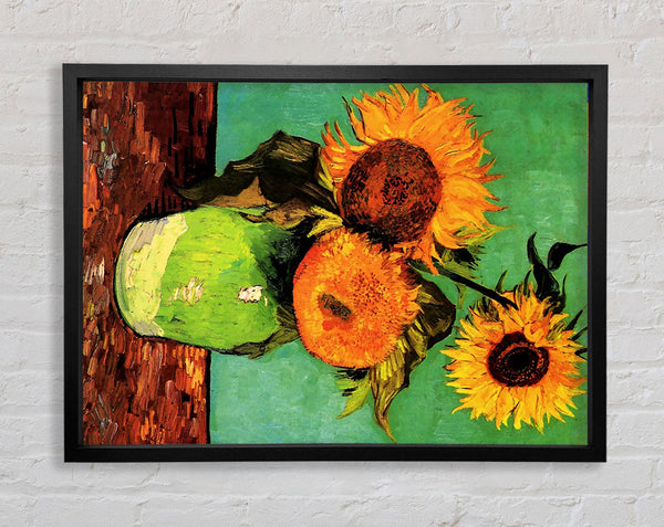 Van Gogh Three Sunflowers In A Vase Framed Print