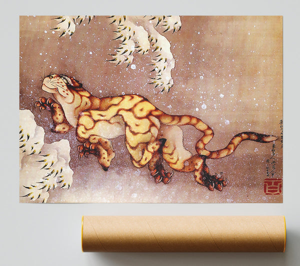 Hokusai Tiger In The Snow Print