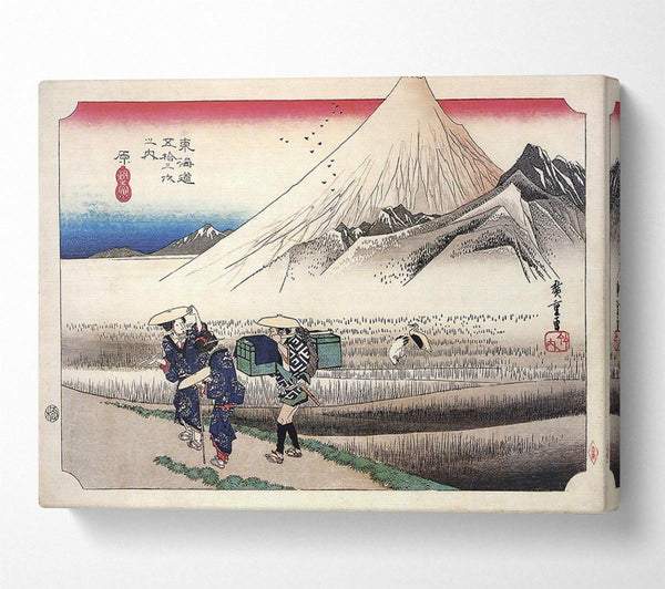 A Canvas Print of Hiroshige Travellers Passing Mount Fuji Canvas Art