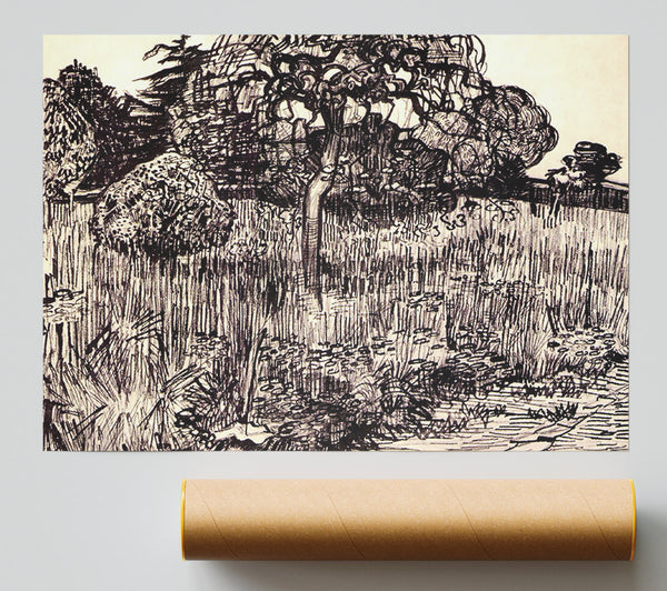 Van Gogh Tree In A Meadow Poster