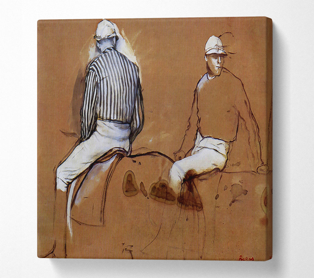  A Canvas Print of Degas Two Jockeys Canvas Print