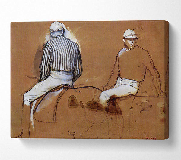  A Canvas Print of Degas Two Jockeys Canvas Print