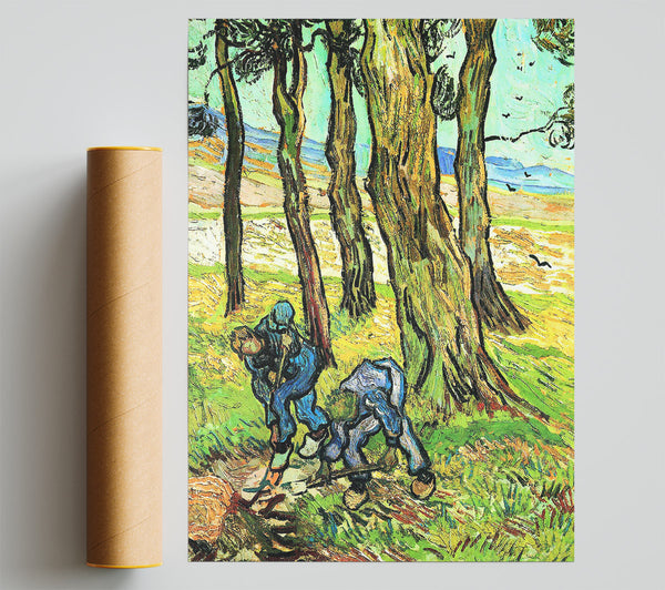 Van Gogh Two Men In Digging Out A Tree Stump Giclee Print