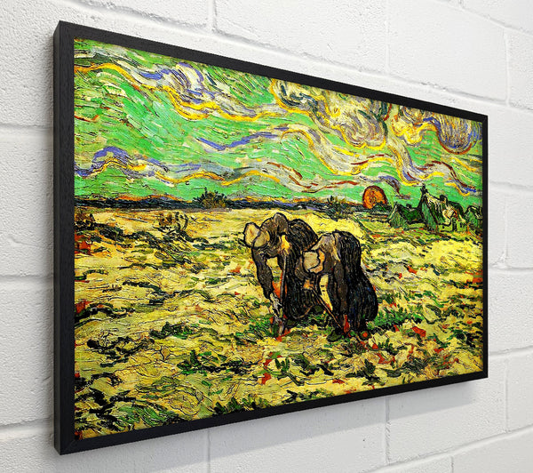 Van Gogh Two Peasant Women Digging In Field With Snow