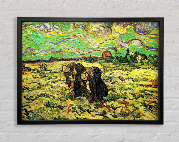 Van Gogh Two Peasant Women Digging In Field With Snow