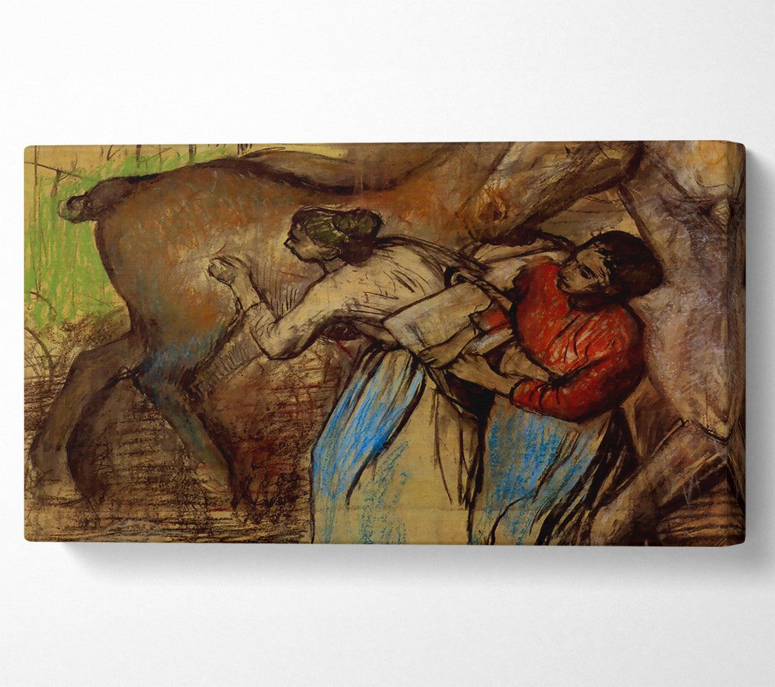  A Canvas Print of Degas Two Women Washing Horses Canvas Print