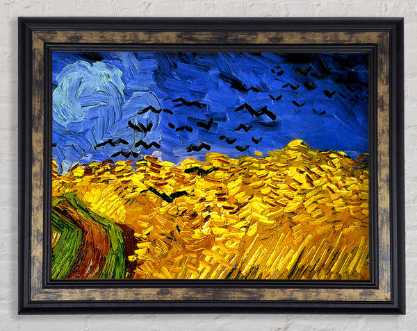 Van Gogh Wheat Field With Crows 02 Framed Print