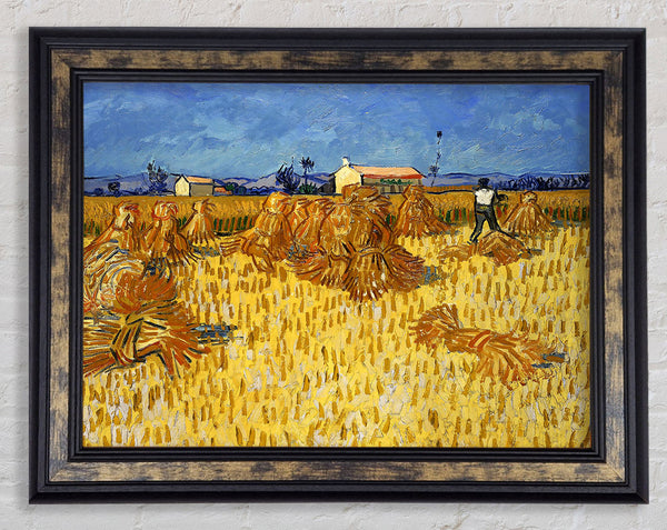 Van Gogh Corn Harvest In Provence Framed Print