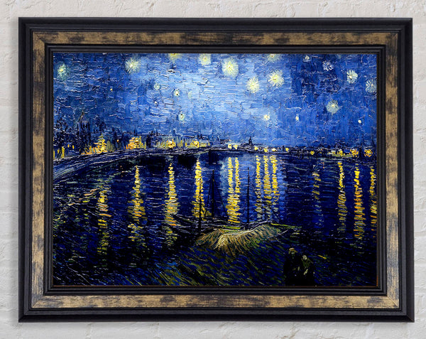 Van Gogh Starry Night Over The Rhone Blue Framed Print
