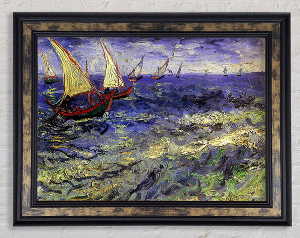 Van Gogh Ship n Boats Framed Print