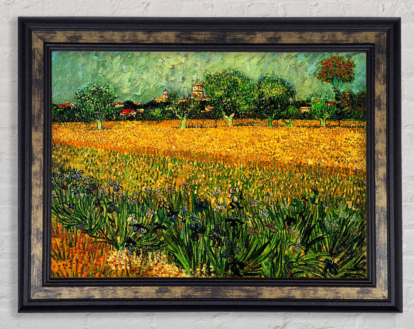 Vincent Van Gogh View Of Arles With Irises In The Foreground Framed Print