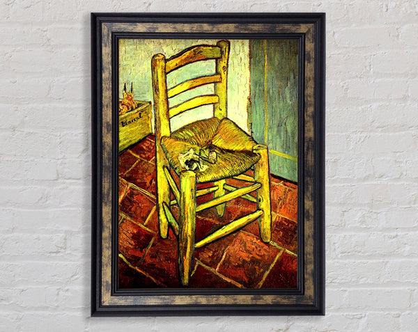 Vincent Van Gogh Vincents Chair With Pipe Framed Print