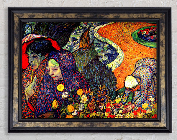 Van Gogh Walk In Arles (Memory Of The Garden Of Eden) Framed Print