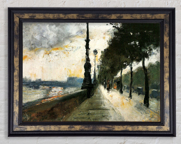 Waterloo Bridge In The Sun By Lesser Ury Framed Print