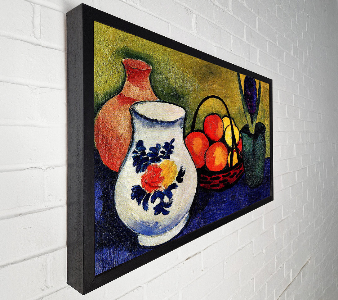  A Canvas Print of August Macke White Jug With Flowers And Fruits Canvas Print