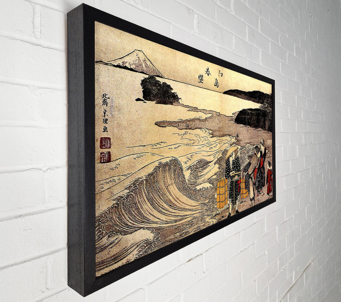  A Canvas Print of Hokusai Women On The Beach Of Enoshima Canvas Wall Art