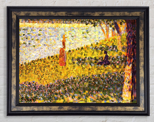 Seurat Women On The Shore Framed Print