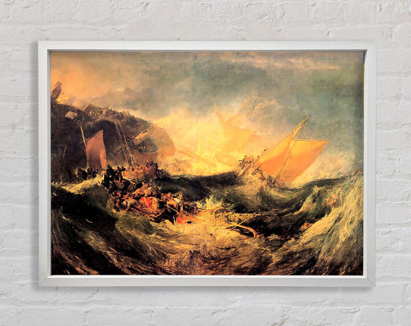 Joseph Mallord Turner Wreck Of A Transport Ship Framed Print