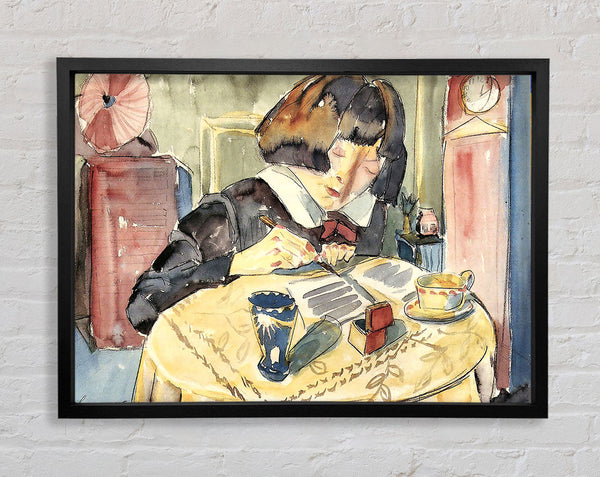Walter Gramatte Writing Girl Sonia Gramatte Framed Print