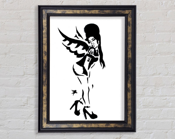 Amy Winehouse Wings Framed Print