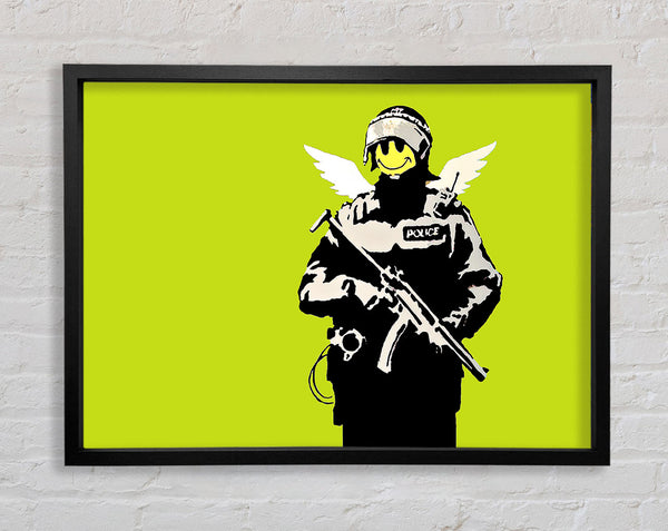 Banksy Angel Copper Lime Green