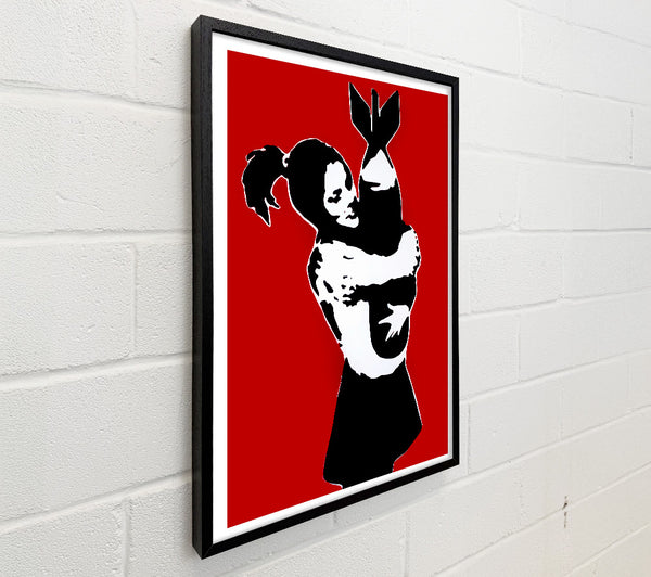 Banksy Bomb Hugger Girl Red