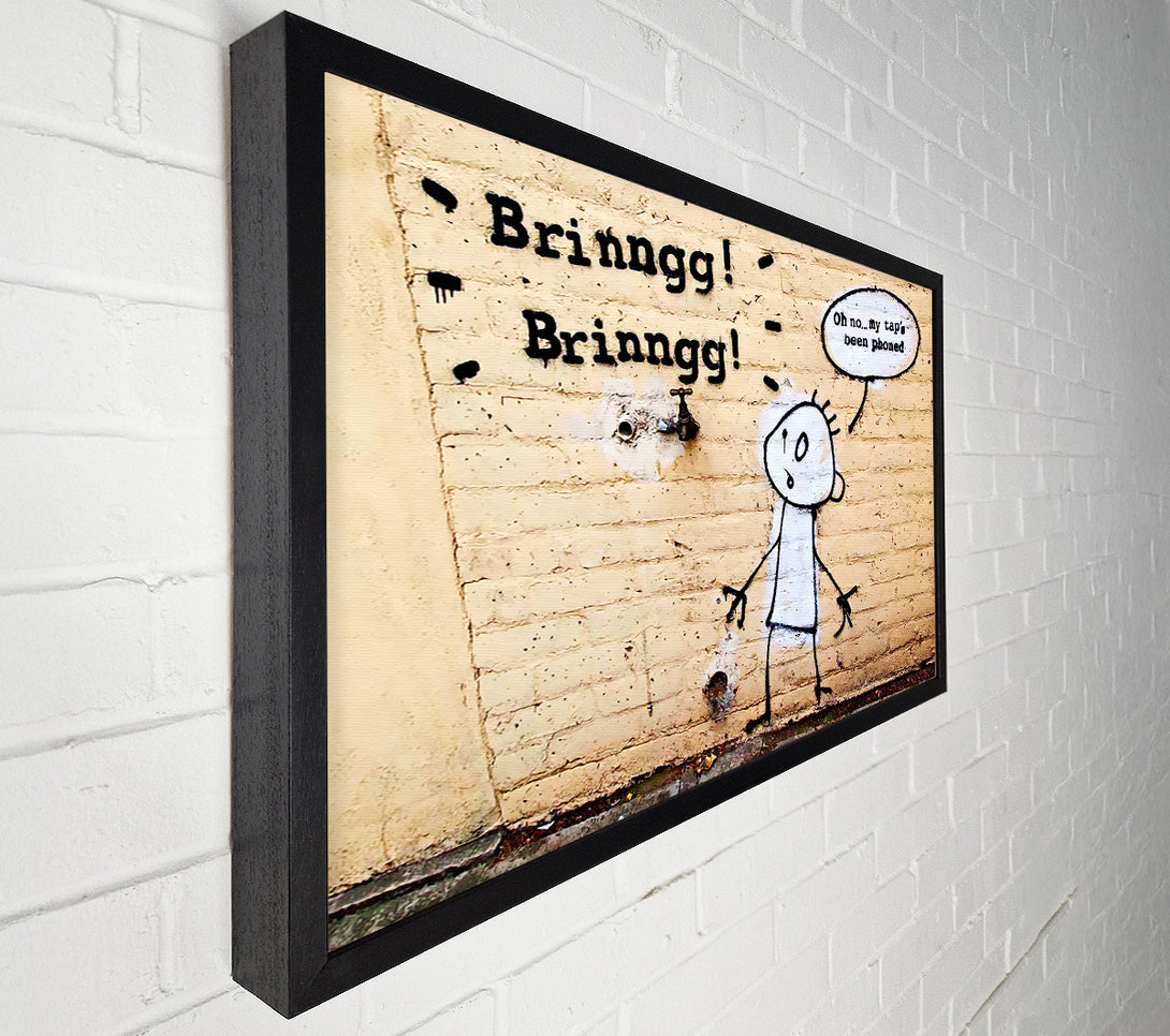  A Canvas Print of Banksy Brinngg Brinngg Canvas Art