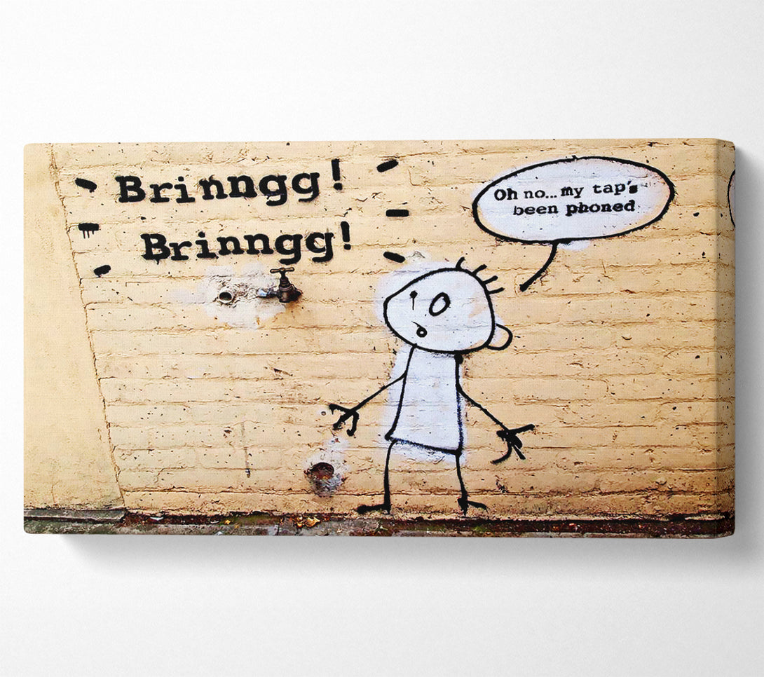  A Canvas Print of Banksy Brinngg Brinngg Canvas Art