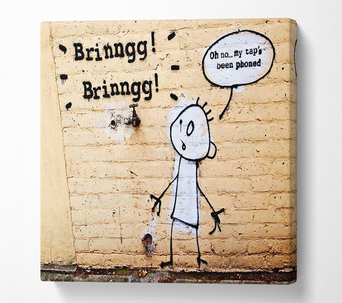  A Canvas Print of Banksy Brinngg Brinngg Canvas Art