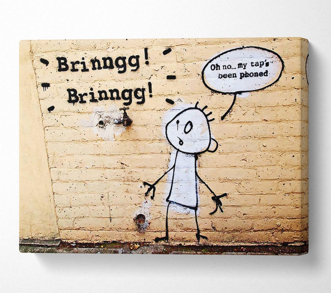  A Canvas Print of Banksy Brinngg Brinngg Canvas Art