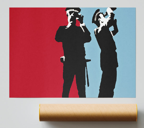 Banksy Constabulary Blue Red Print