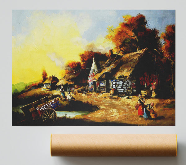 Banksy Countryside Graffiti Giclee Print