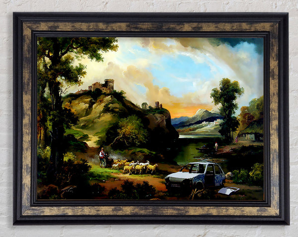 Countryside Junk Yard Framed Print