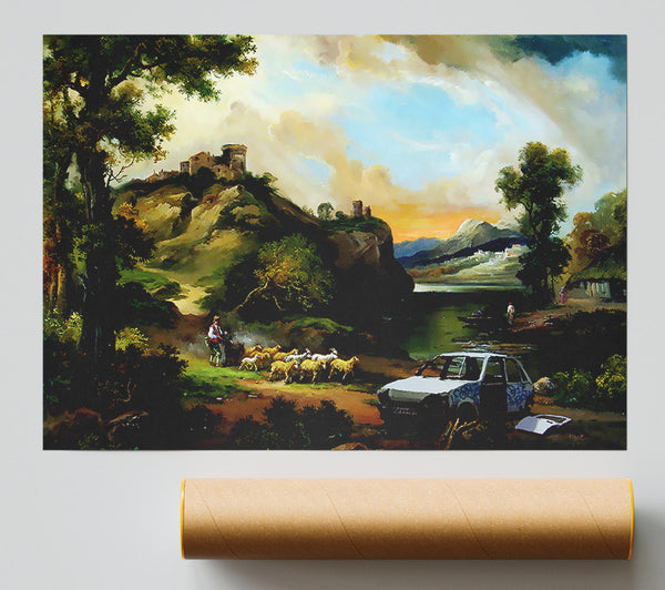 Banksy Countryside Junk Yard Giclee Print