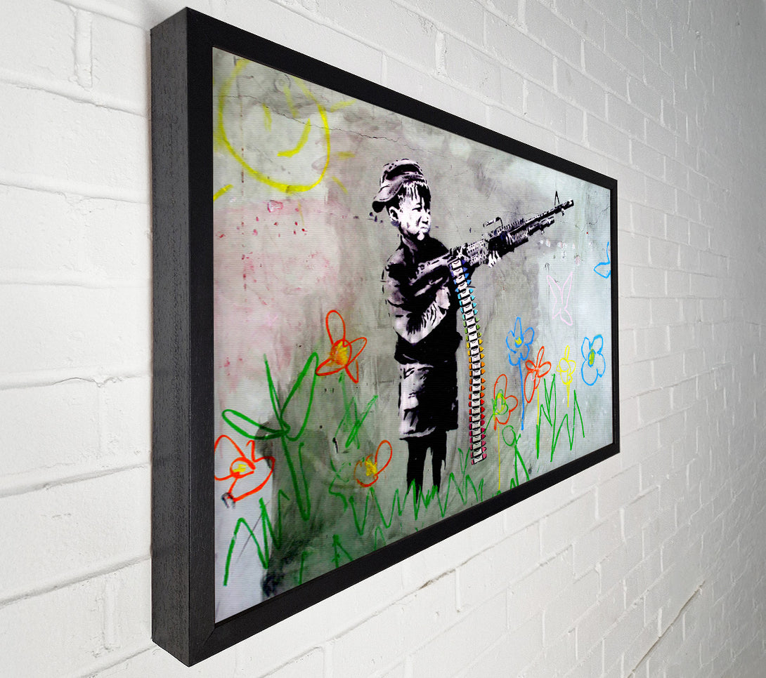  A Canvas Print of Banksy Crayon Gun Canvas Wall Art