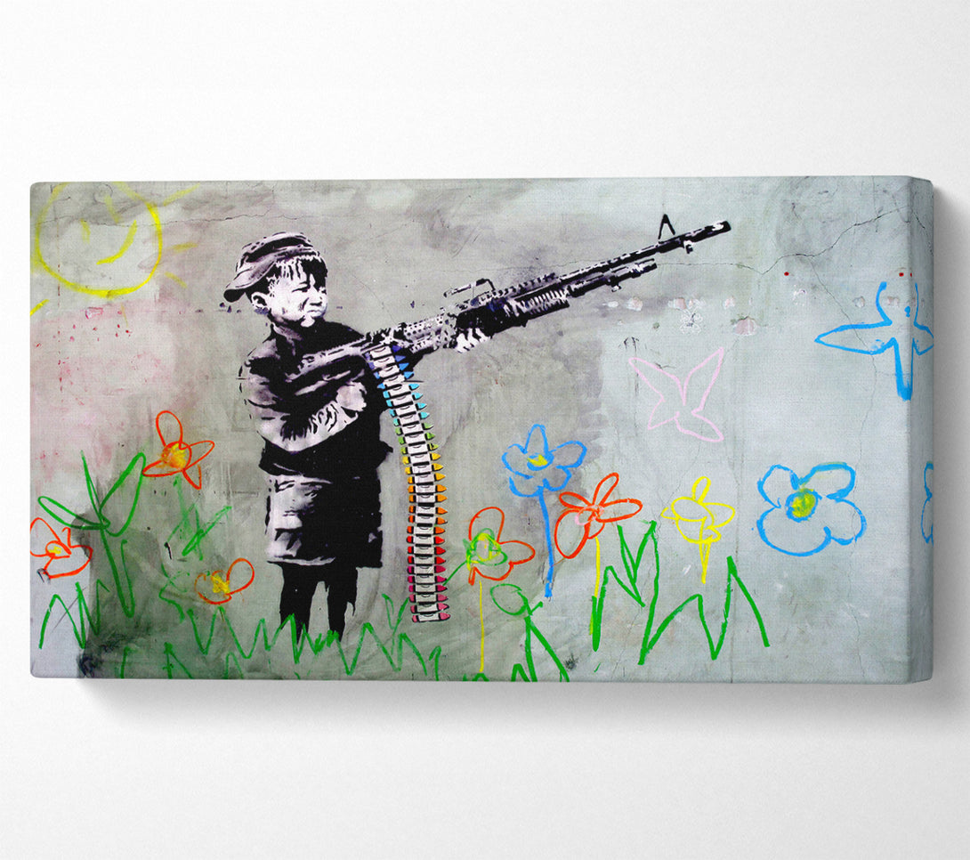  A Canvas Print of Banksy Crayon Gun Canvas Wall Art