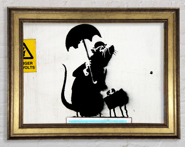 Banksy Electrical Rat Framed Print