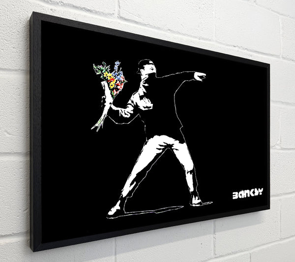 Banksy Flower Thrower Black