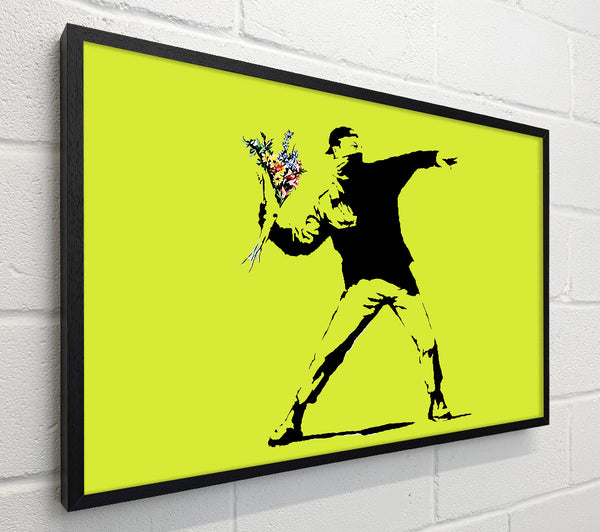 Banksy Flower Thrower Lime Green