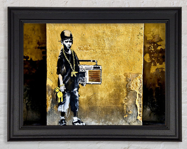 Banksy Ghetto Blaster Framed Print