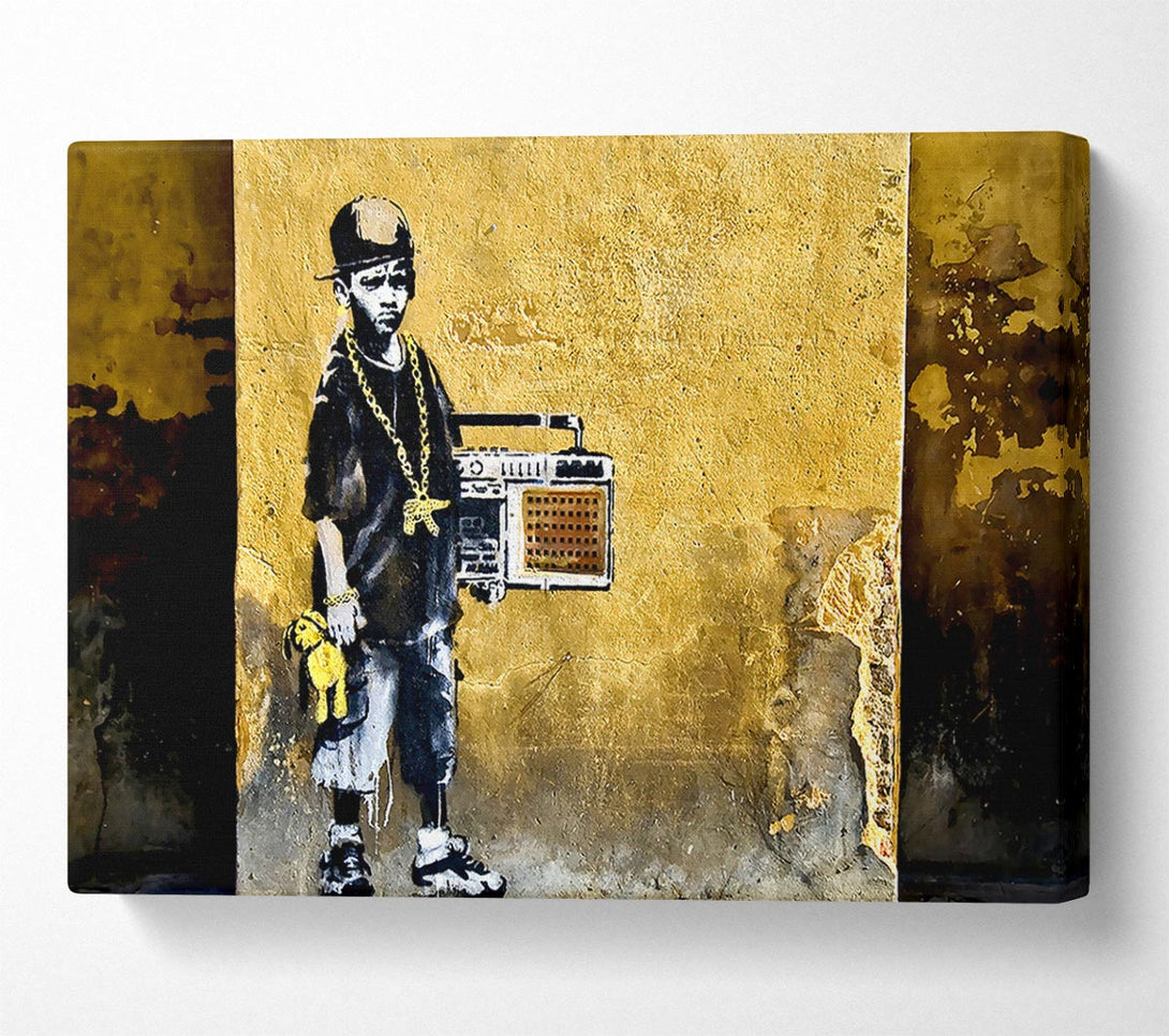 A Canvas Print of Banksy Ghetto Blaster Canvas Art