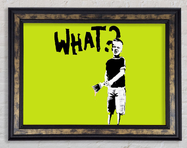 Graffiti Kid What Lime Framed Print